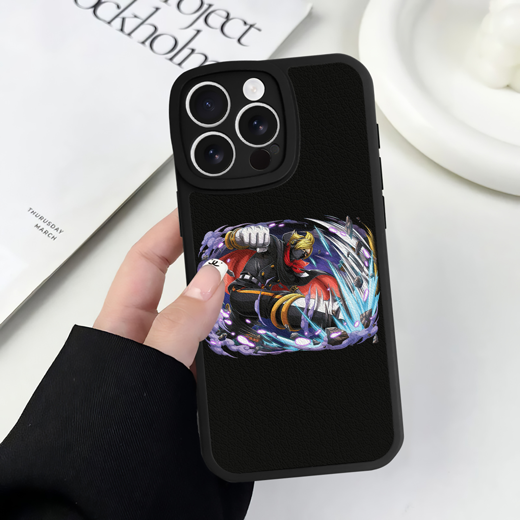（画像用） ワンピース ロロノア・ゾロ ONE PIECE Roronoa Zoro 【iPhone 16シリーズ対応】シリコンスマホケース（レザー調） 材質：シリコン